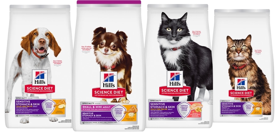 Hills SD sensitive stomach and skin bags